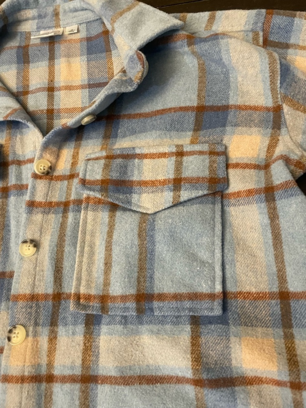 Ford Plaid Shirt Tag Detail - Light Blue and Brown - Picture 5 of 7